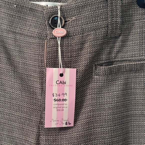 CAbi Style #177 Barrister Tweed Trousers Size 8L NWT - Picture 5 of 6